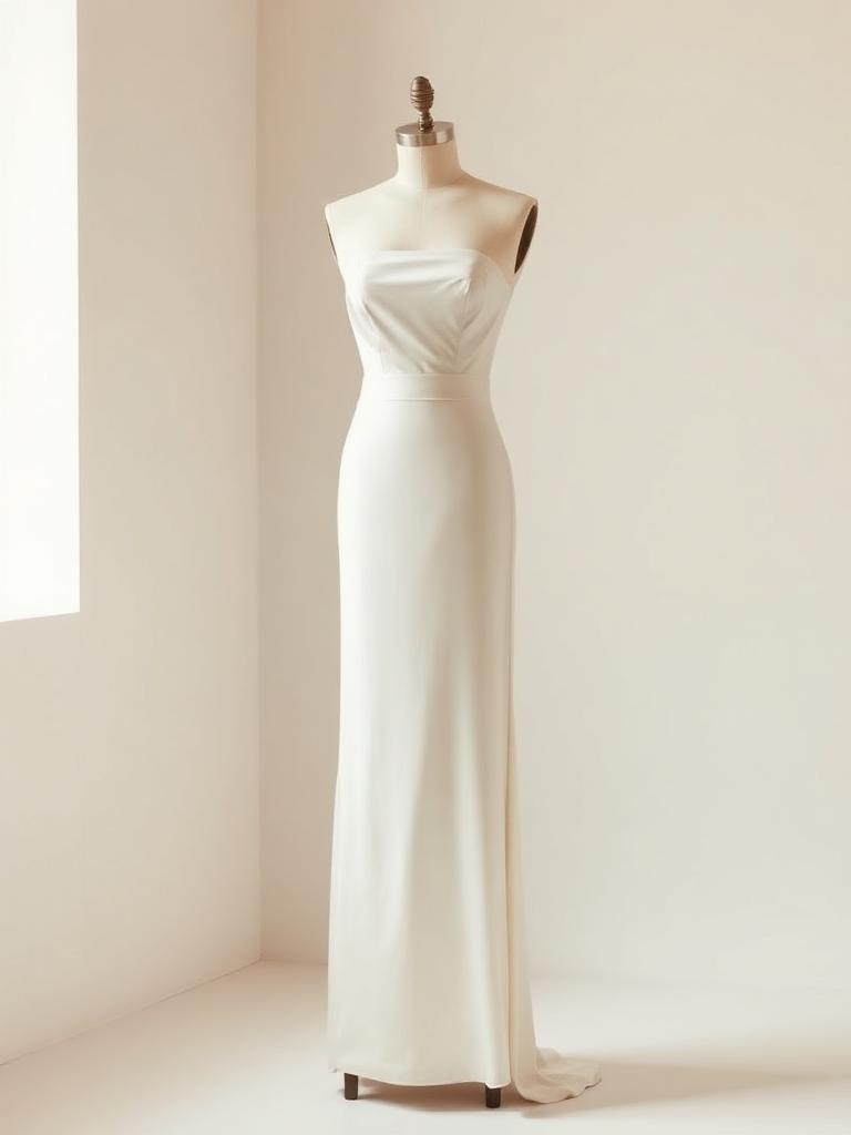 Monique Lhuillier Minimalist İpek Sütun